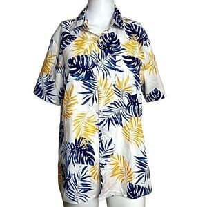 Tropical Leaf Print Men's Shirt